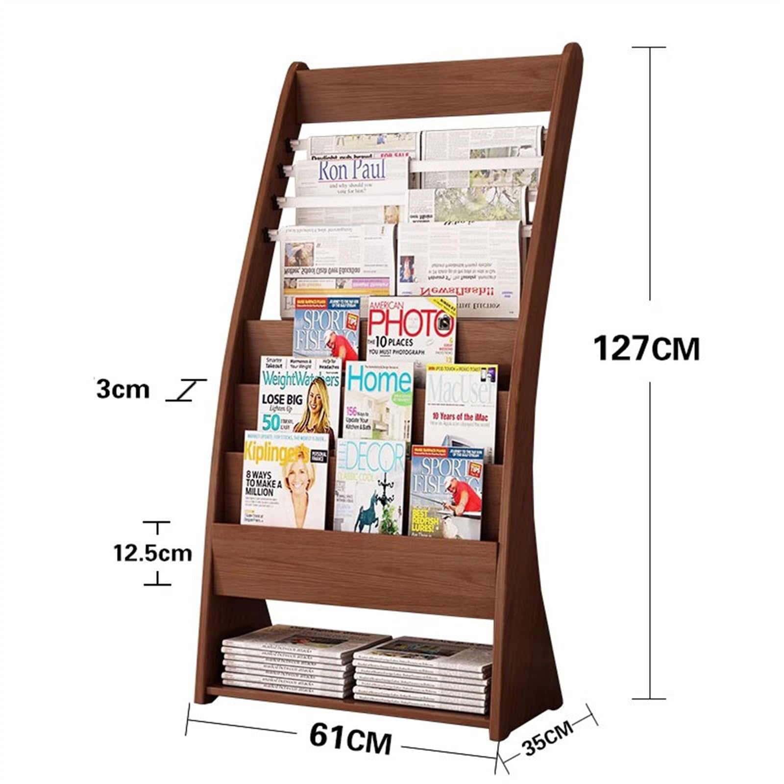 Amazon.co.jp: ツールマガジンラック 木製新聞ラックオフィスマガジン